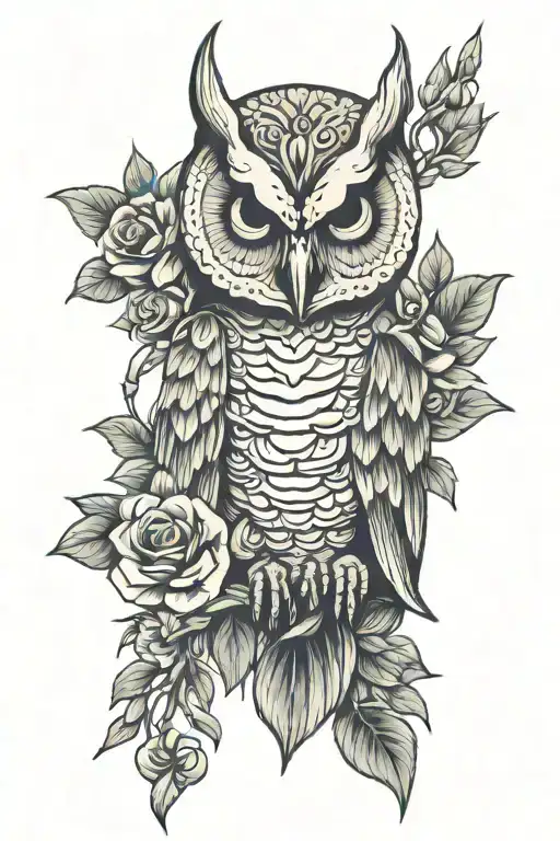 Owl Skull Flowers