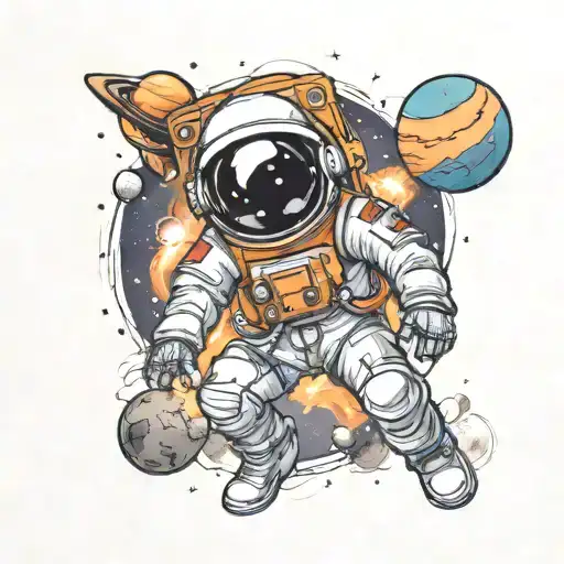 Space Astronaut Nebula Planets