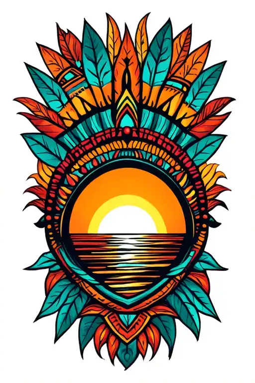 African Tribal Sunrise Integrated