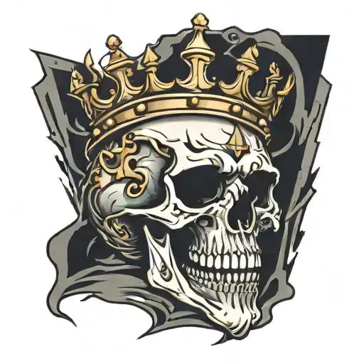 Skull With Crown Going Through Portal