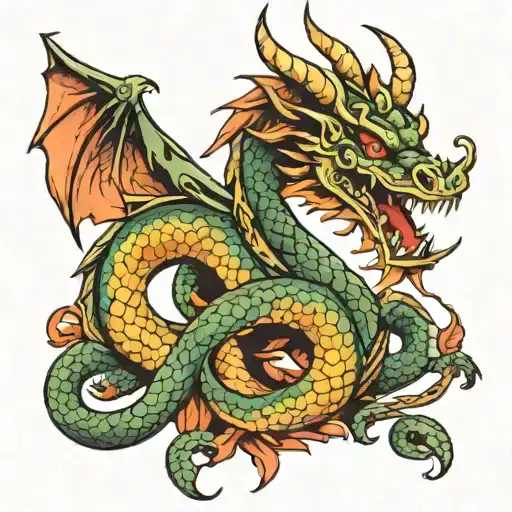 Dragon With Snake
