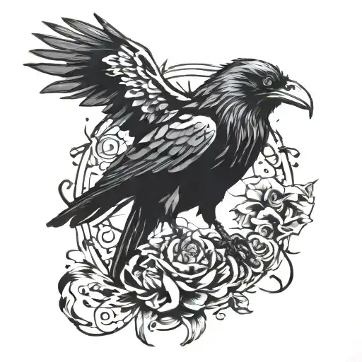 Eldritch Raven On Arm Sleeve