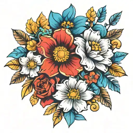 A Vibrant 3D Render Of A Multi-flower