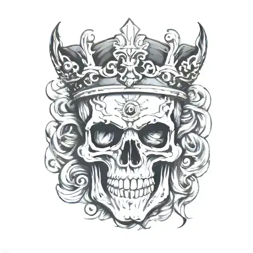 Pirate Skull Wearing A Crown