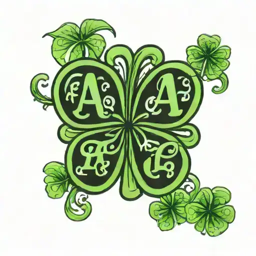 Shamrock With Letters A And T