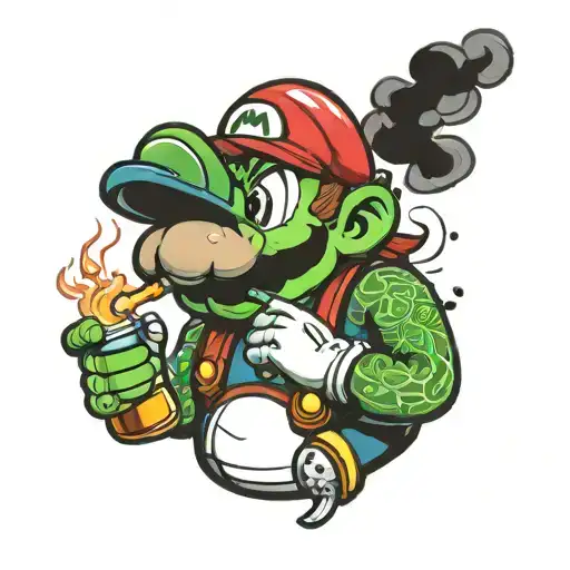 Mario Smoking A Bong