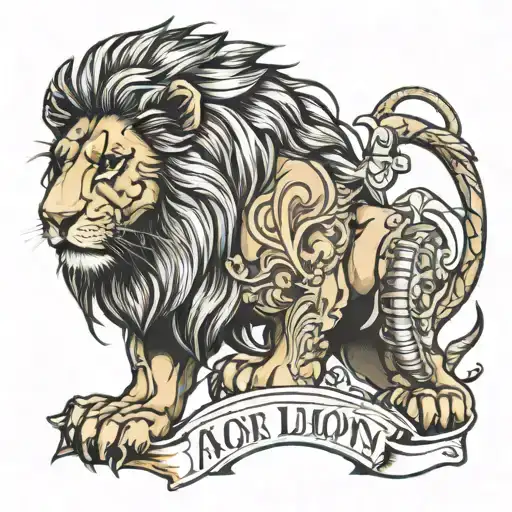 A Lion Half Mechanic Half Realistic