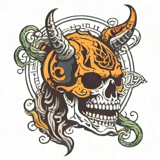 Skull With Shiv Angry Wolf