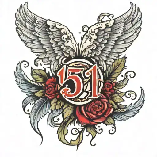 Angel Wings With Number 51
