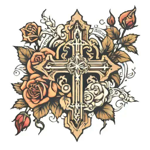 Rose And Three Crosses