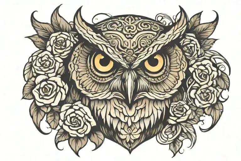 Owl With Skull