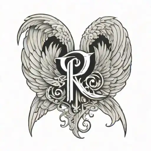 Interrupt Angel Wings And Initials