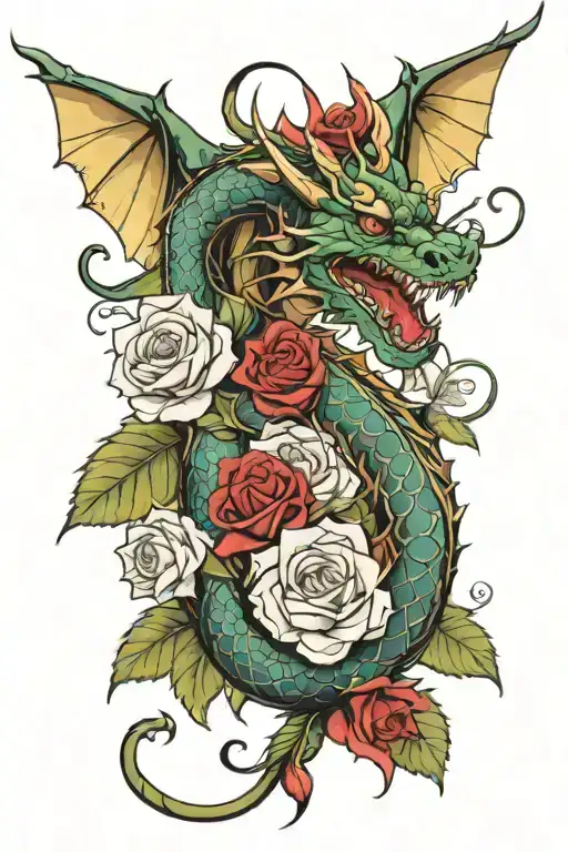 Roses Dragon Wrapped