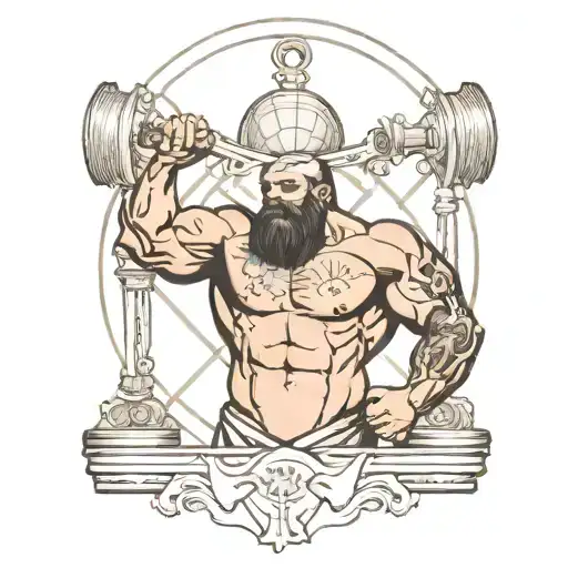 Fine Line Tattoo Of Atlas Bearing The Weight Of The World