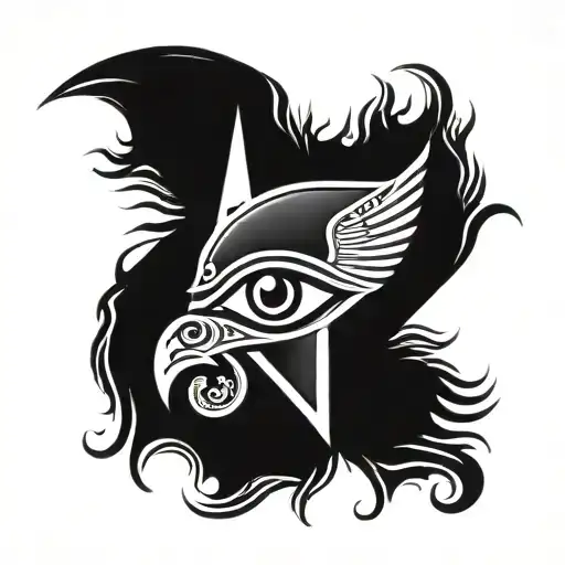 The Word Zan Include Horus Eyes Symbol
