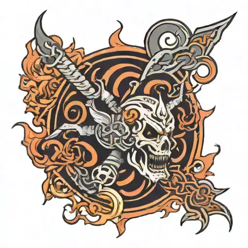 Demon Slayer Tattoo Design Featuring Breathing Techniques