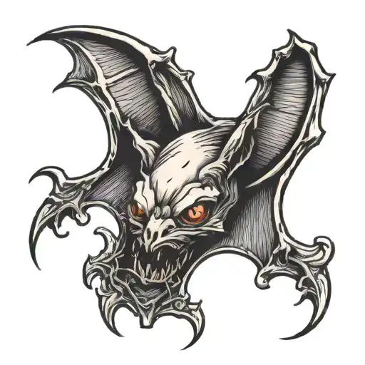 Bat With Inverted Cross In Claws