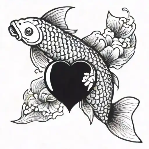 Koi Fish With Heart Scales