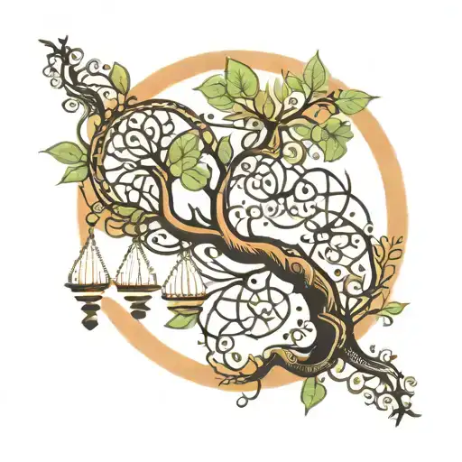 Tree Of Life With Dna In Binary Code Flowing