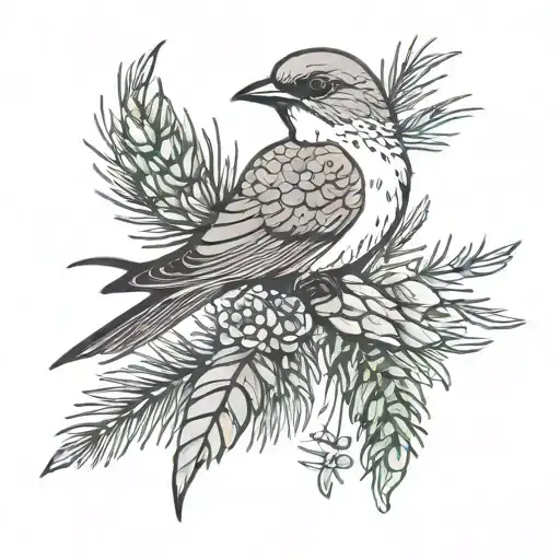 Pine Cone Swallow Bird At The Beach