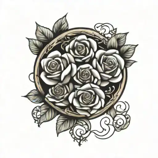 Ring Of Roses Forming A Circle Shape