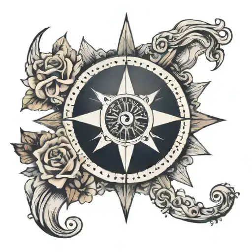 Baby Feet And A Compass Rose