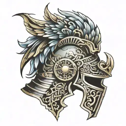 Gladiator Helmet And Phoenix