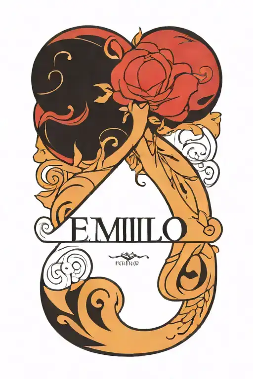 A Minimalist Design Of Emilio Name In A Unique Font Inspired By Brandon Sanderson's Writing Style