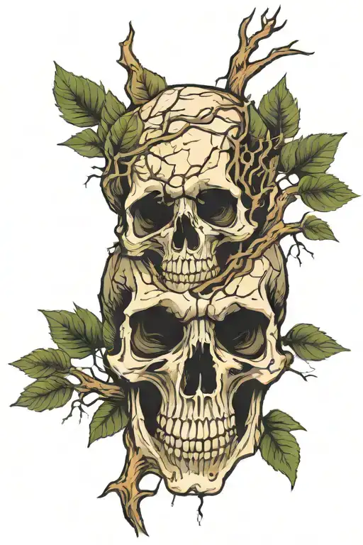 Tree From A Dead Forest With Branches That Form A Skull