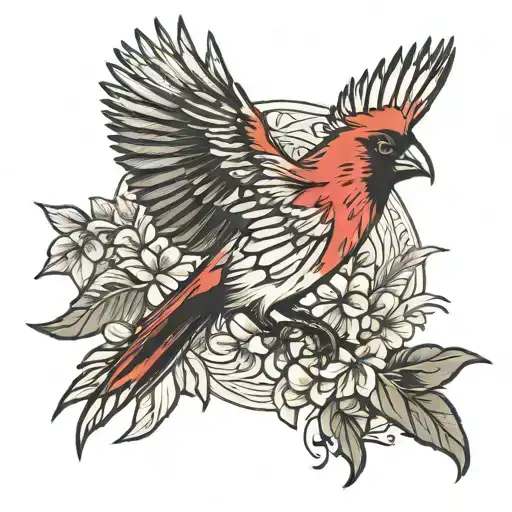 Hawaiian Cardinal Flying