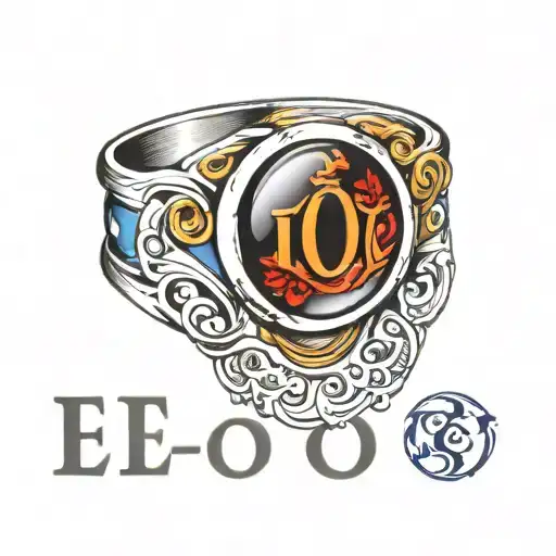 Ring Tattoo Using The Letters E And O