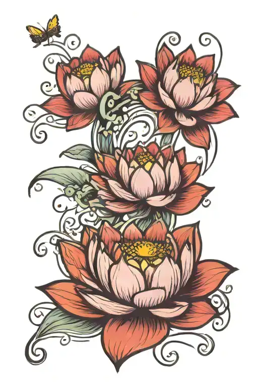Lotus With Writing Going Vertically