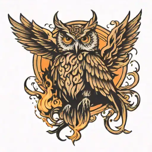 Adhd With Owl And Phoenix Rising From The Ashes