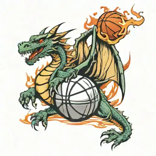 Basketball And Fire Breathing Dragon