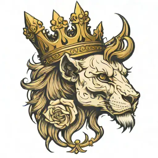 Lion Skull With A Crown