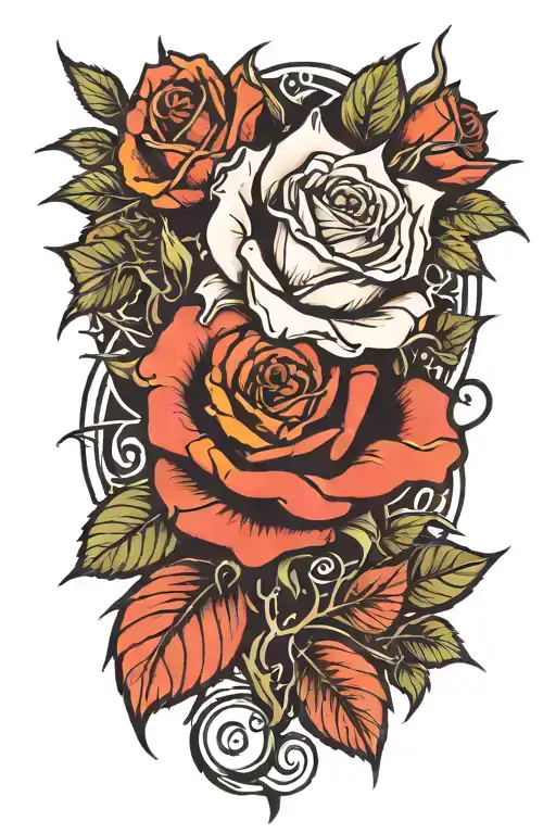 A Rose With Stem And Thorns