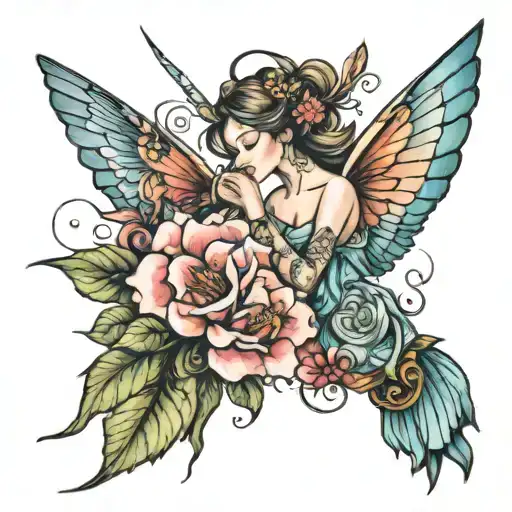 Fairy With Humming Bird