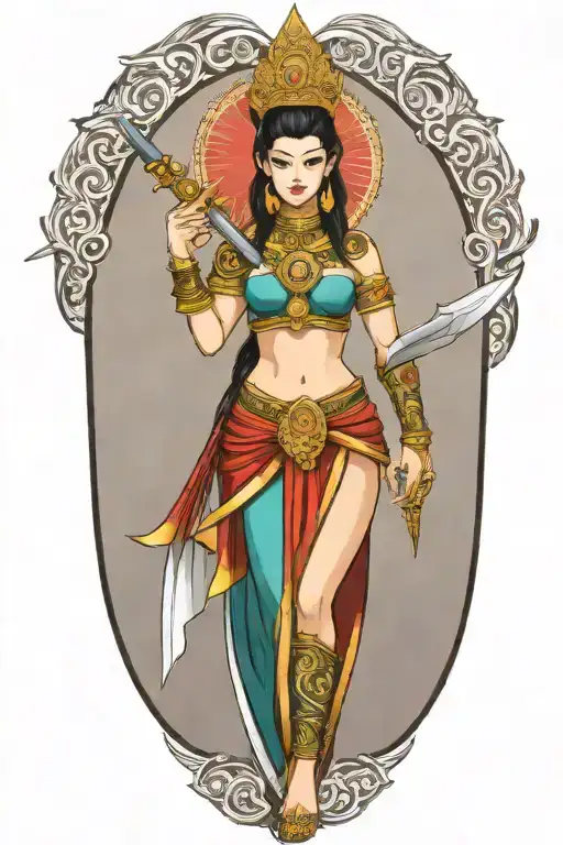 Thai Maiden Sword And Shield