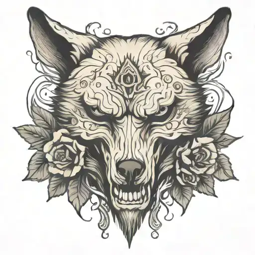 Wolf Skull Surrounded