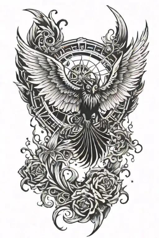 Spider And A Phoenix Rising From The Ashes