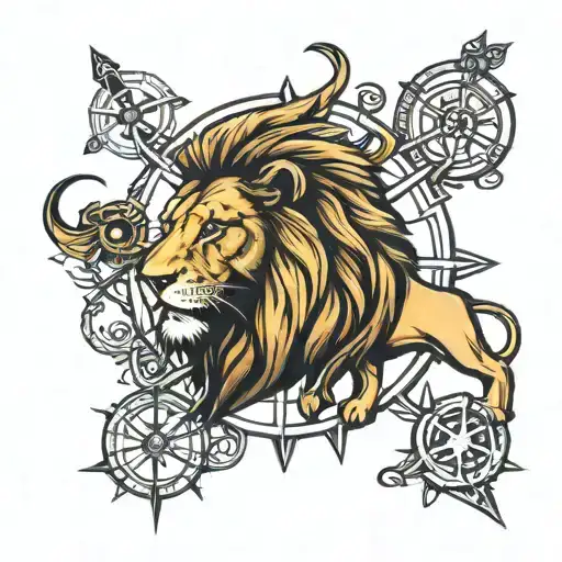 Lion And Compass Design