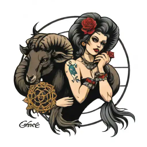 Gothic Female Aries Zodiac Sign