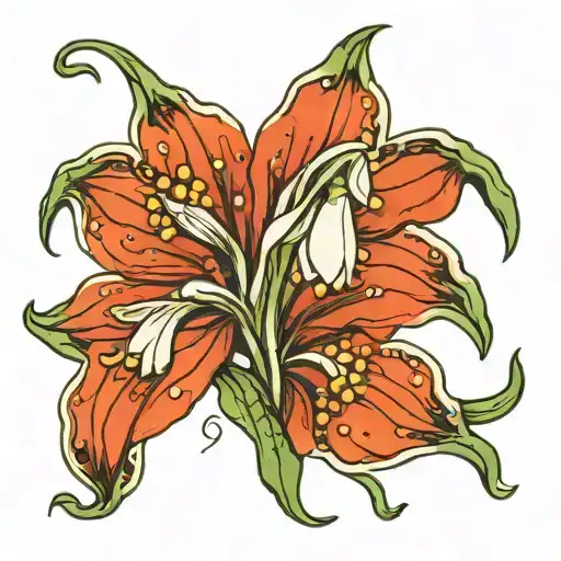 Snowdrop Flower Intertwined With Aquarius Zodiac Sign