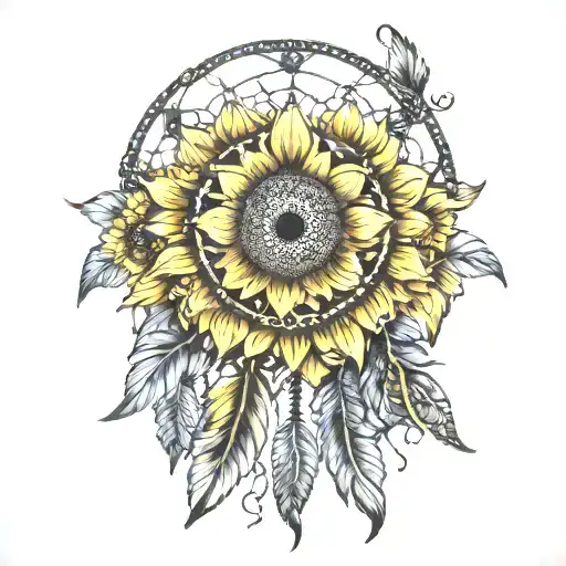 Sunflower Dream Catcher Entangled