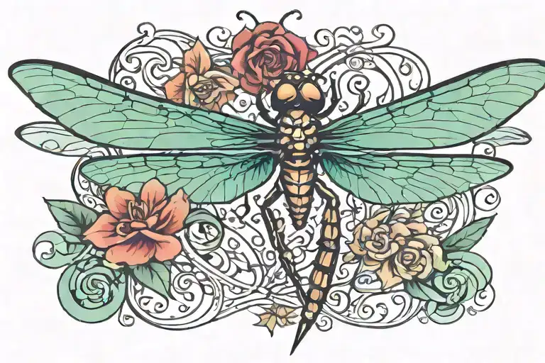 Feminine Dragonfly Hovering