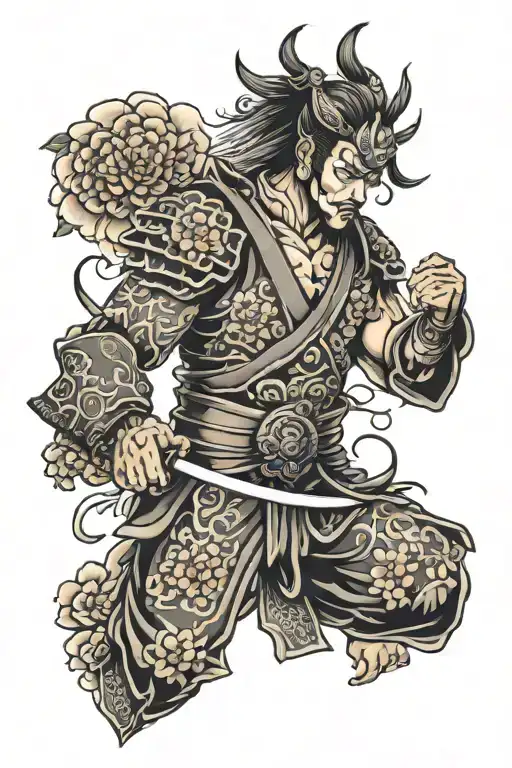 Japanese Flower Warrior