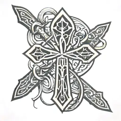 Ankh With Hieroglyphs In The Back