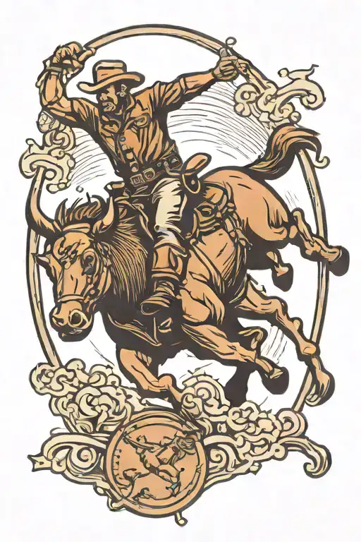 Pressed Penny Bull Rider Jumping