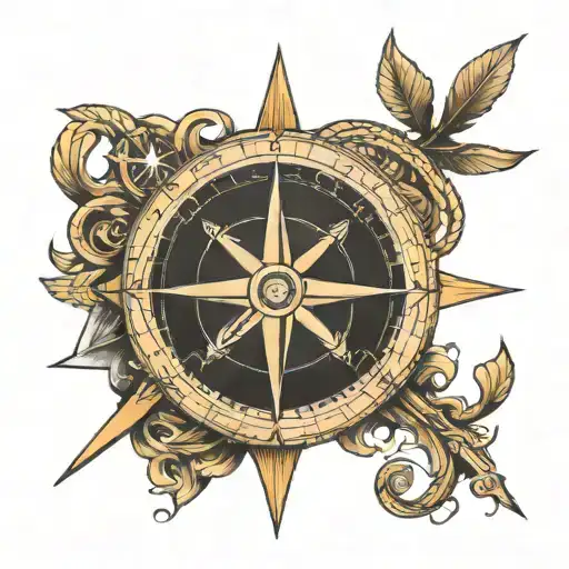 Compass With An Arrow Piercing In A Viking Style
