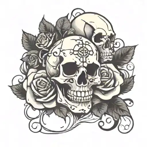 Skull And Roses Z And T Together